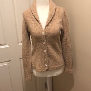 Charter club tan 100% cashmere cardigan